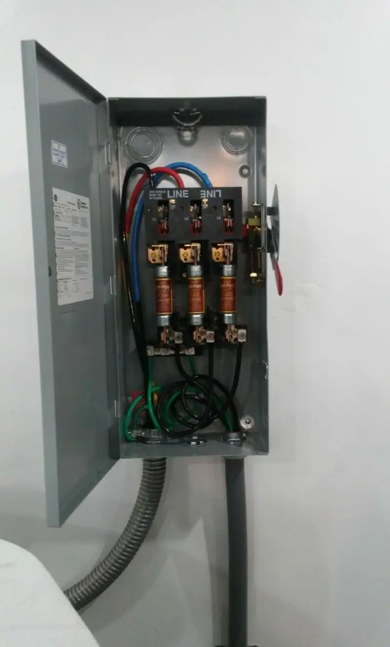 Three-phase disconnect switch installed for Electrical Wiring & Rewiring in Lawrenceville